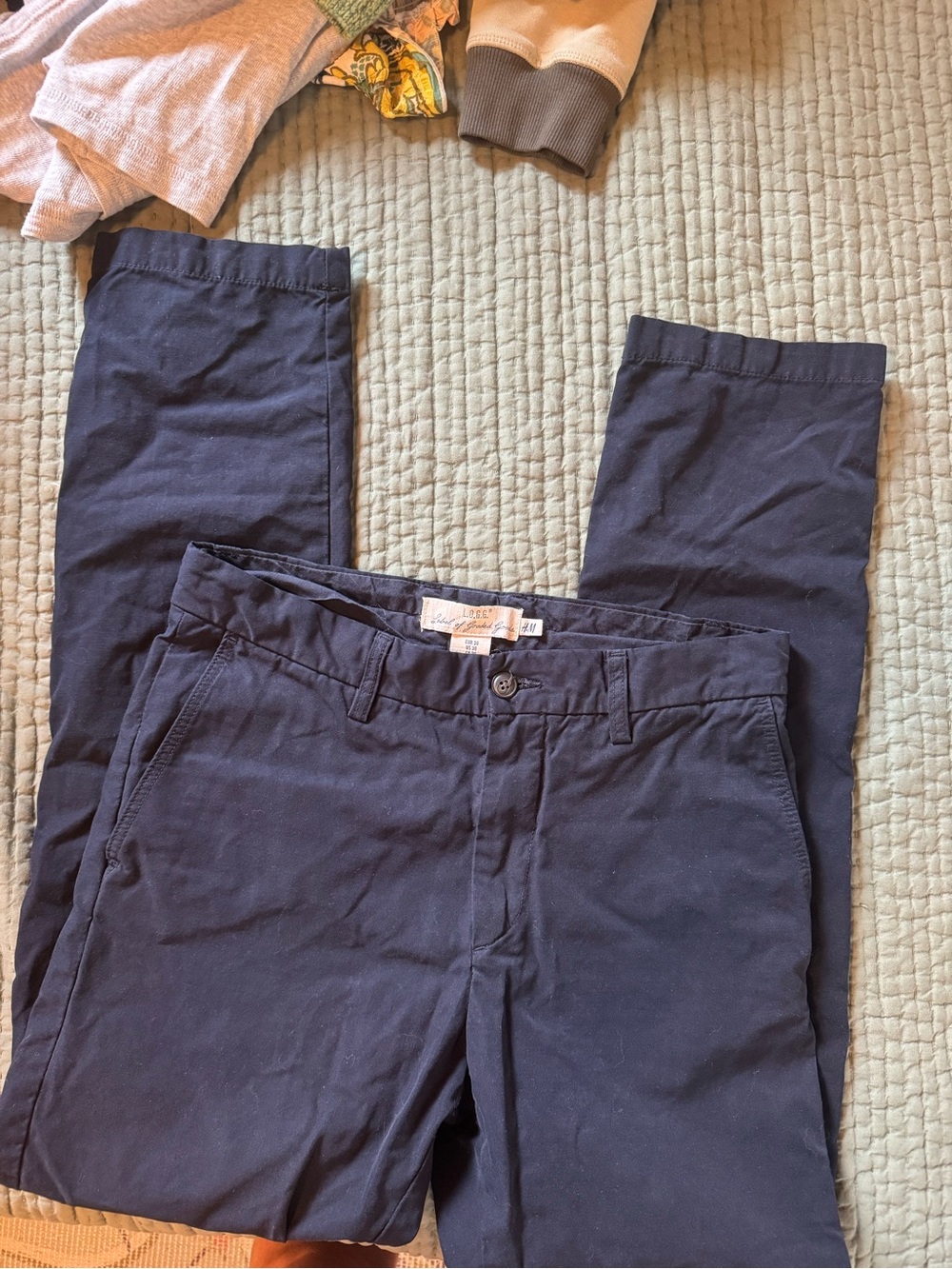 Men's LOGG Navy Chino Pants - Classic Straight Fit